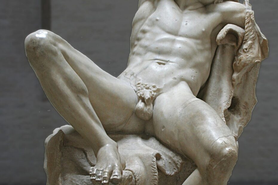 Fauno Barberini: sátiro dormido, copia en mármol de un original helenístico, en la Glyptothek de Múnich