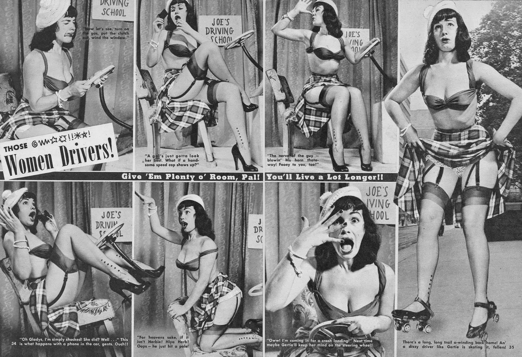 Pinup Bettie Page Driving