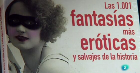 Portada del llibre «Las 1.001 fantasías más eróticas y salvajes de la historia» en un fotograma del programa «Continuarà» de TVE 2