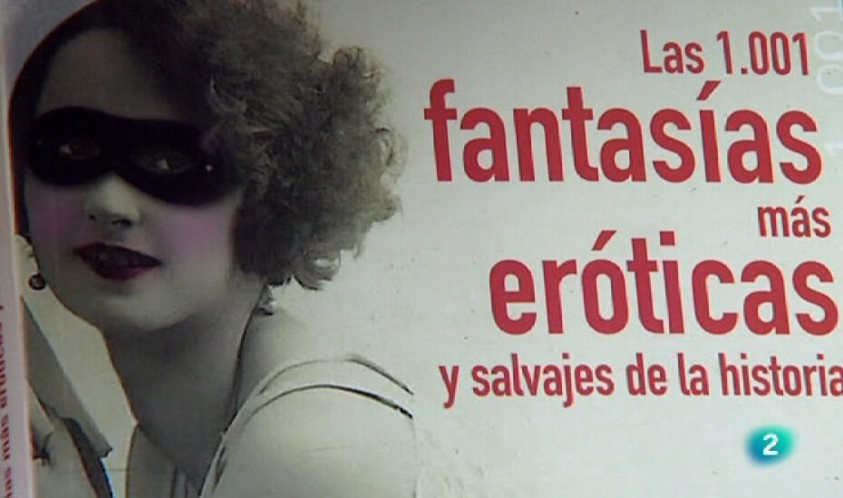 Portada del llibre «Las 1.001 fantasías más eróticas y salvajes de la historia» en un fotograma del programa «Continuarà» de TVE 2