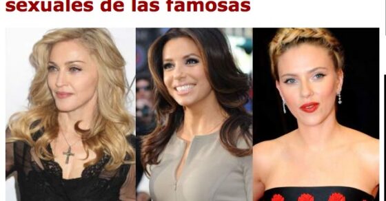 Captura de la notícia «Al descubierto las fantasías sexuales de las famosas» a Look Caras, amb fotografies de Madonna, Eva Longoria i Scarlett Johansson