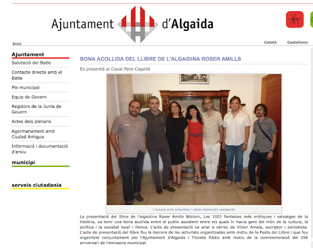 Capçalera de la web de l’Ajuntament d’Algaida amb la notícia de la presentació
