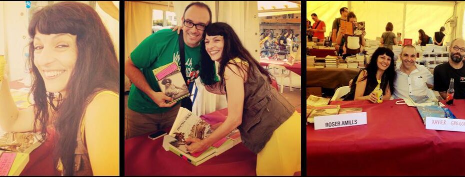 Roser Amills signant llibres la Diada de 2012