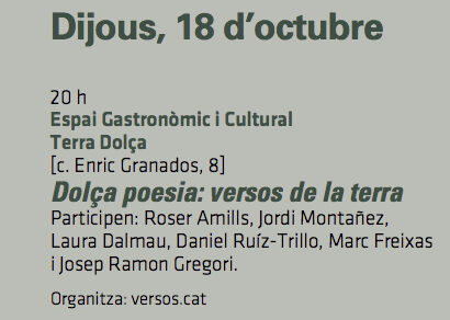 Cartell del recital Dolça poesia: versos de la terra