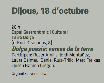 Cartell del recital Dolça poesia: versos de la terra