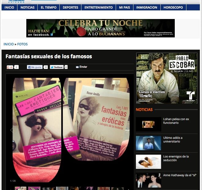 Telemundo Chicago | Los deseos sexuales de los poderosos y los famosos, en «Las 1.001 fantasías más eróticas y salvajes de la historia» (octubre de 2012)