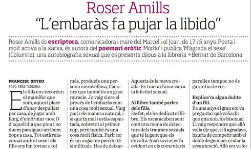 Entrevista a Roser Amills diari Ara criatures