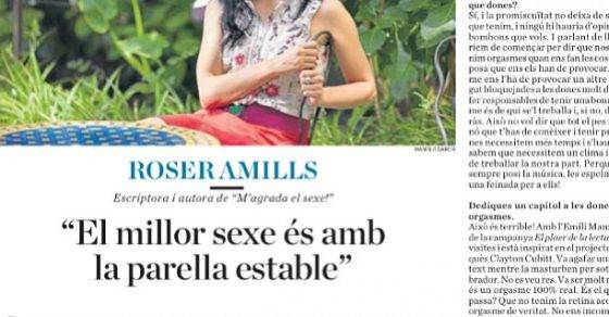 Entrevista a Roser Amills a la contraportada del diari Ara