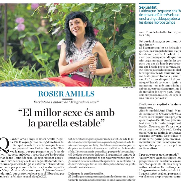 Entrevista a Roser Amills a la contraportada del diari Ara