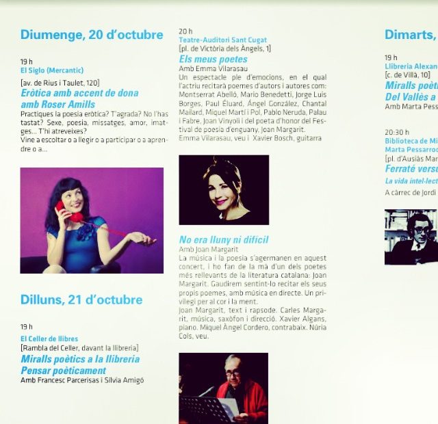 Cartell De Roser Amills Al Festival De Poesia De Sant Cugat