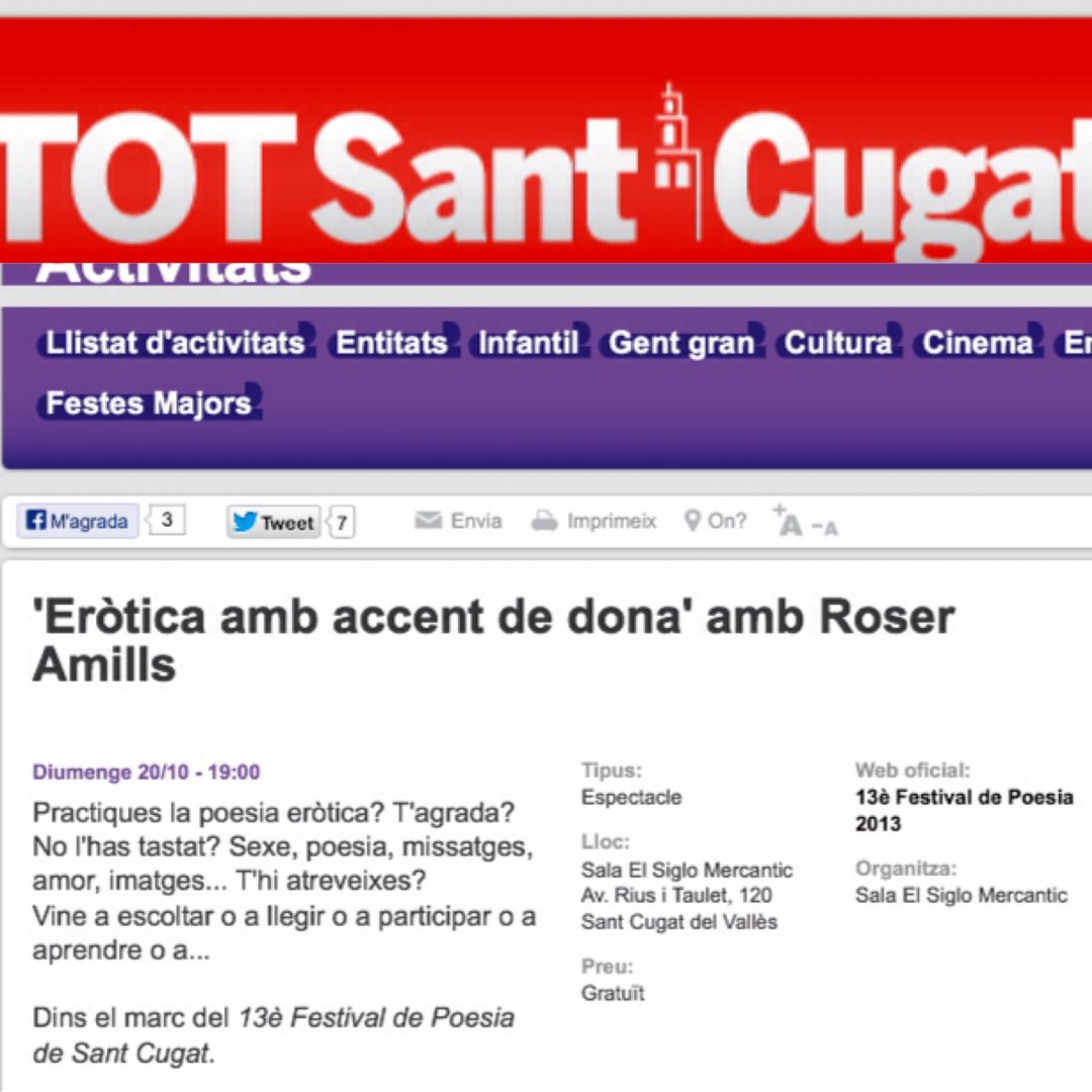 roser amills sant cugat festival de poesia de sant cugat 2013