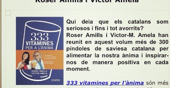 333 Vitamines Roser Amills Victor Amela Cartell Presentacio