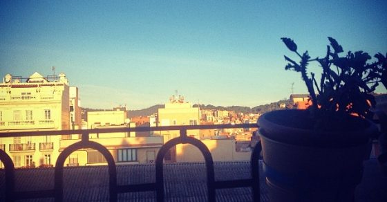 Amanecer Mercat De L Abaceria De Gracia Vista Desde El Balcon