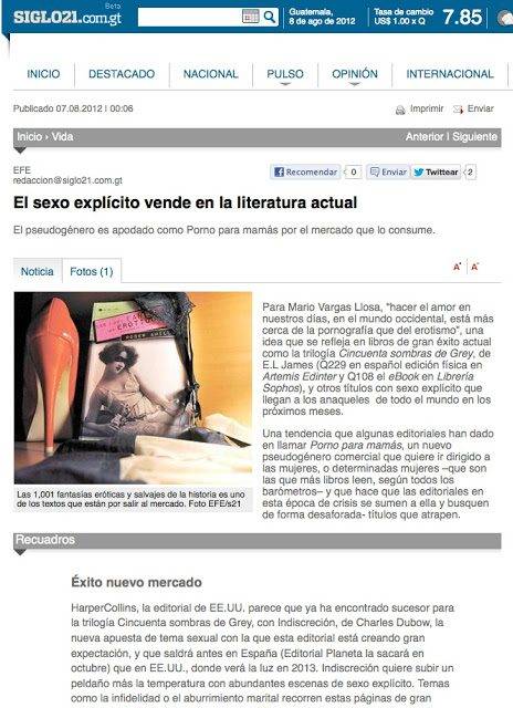 el sexo explicito vende en la literatura actual