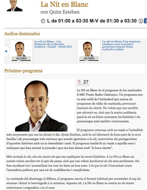 Entrevista A Roser Amills A La Nit En Blanc Abc Punto Radio