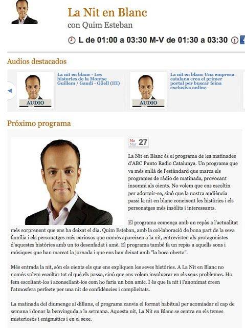 entrevista a roser amills la nit en blanc abc punto radio