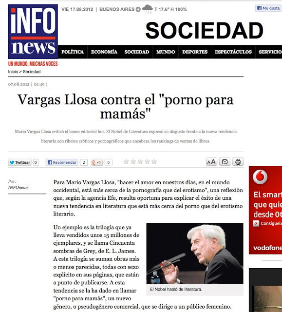 Excelsior Entrevista A Roser Amills Comentarios Vargas Llosa