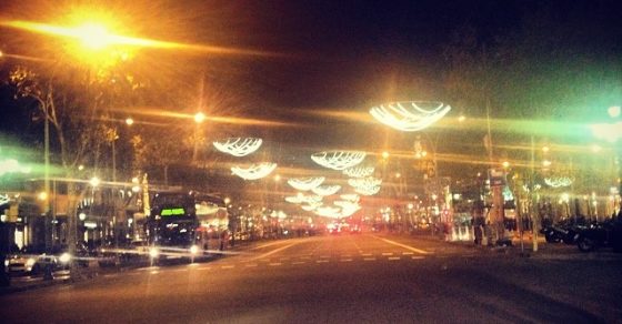 Luces De Navidad En La Carretera