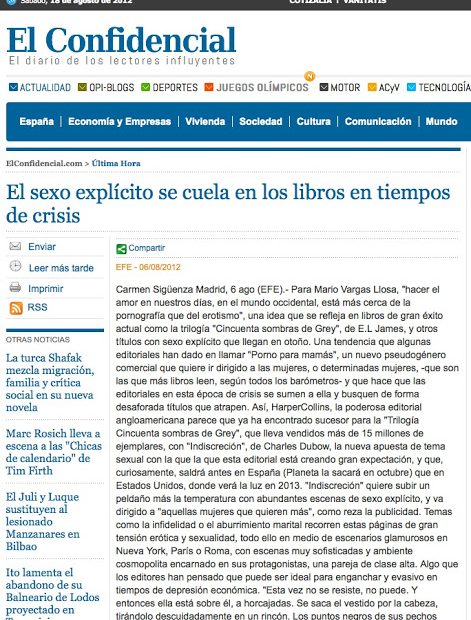 Resena En El Confidencial Del Libro De Roser Amills 1001 Fantasias Eroticas