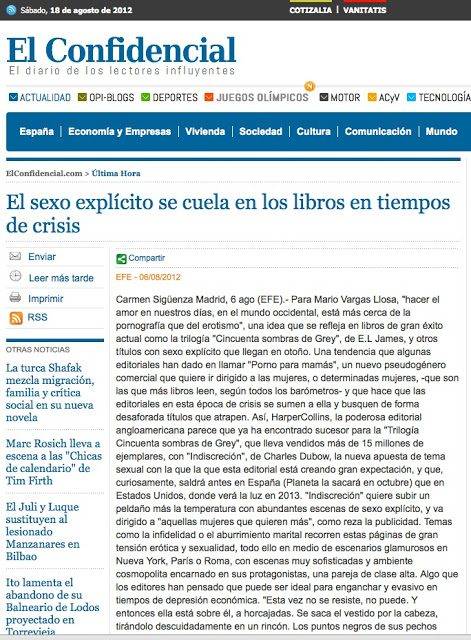 Resena En El Confidencial Del Libro De Roser Amills 1001 Fantasias Eroticas