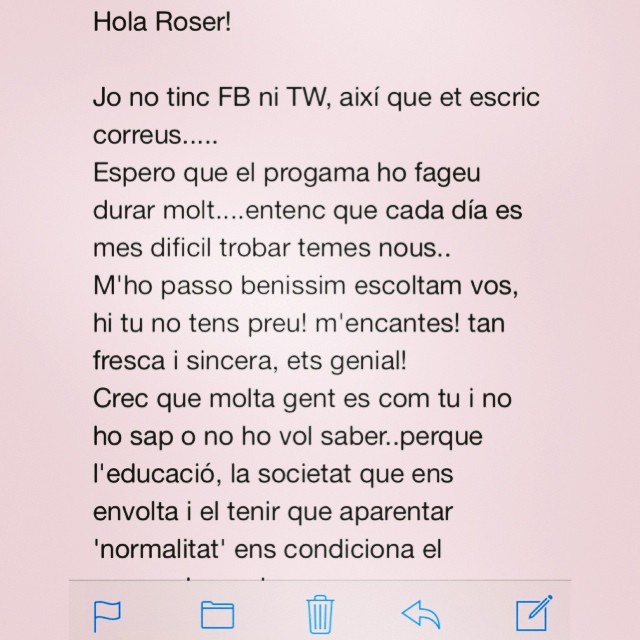 Comentario Oyente De Roser Amills A Catalunya Radio