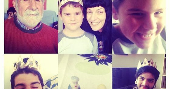 coronas roscon de reyes roser amills y su hijo Juan