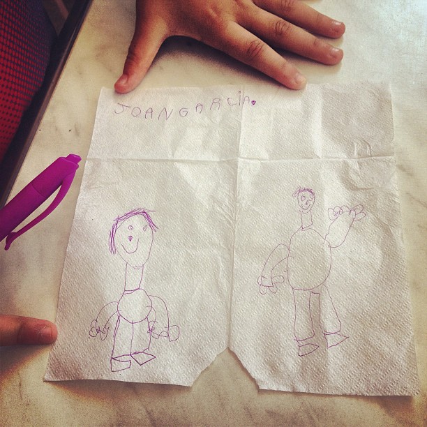 Dibujo En Una Servilleta De Juan Para Su Madre Roser Amills