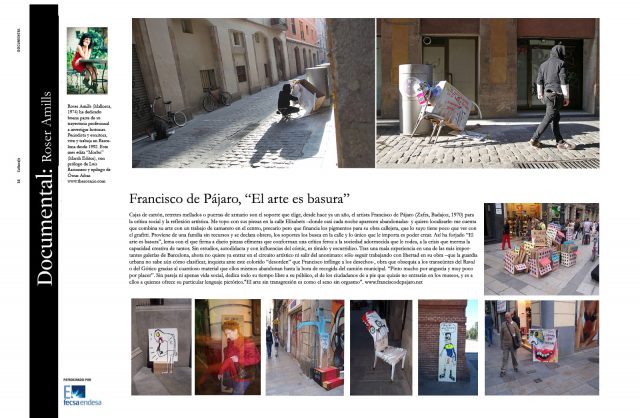 Doble página de Culturas de La Vanguardia con la entrevista de Roser Amills a Francisco de Pájaro