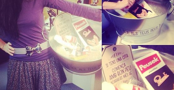 Collage de Roser Amills con una gibrella de productos Peusek