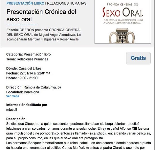 Roser Amills presenta el libro de Miquel Angel Almodovar