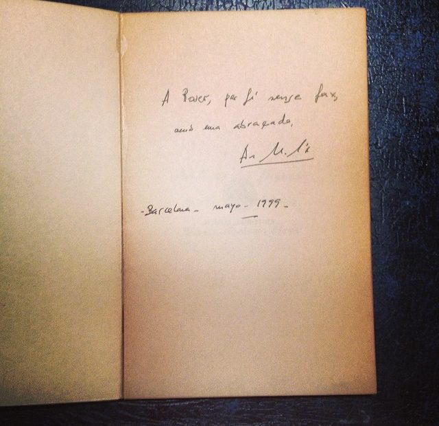 ana maria moix dedicatoria a Roser Amills de su poemario no time for flowers y otras historias