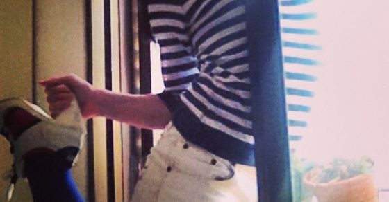 Roser Amills camiseta de rayas