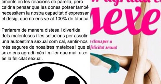 Ens veiem a les 19h a #Agramunt pel taller de #felicitatsexual ;)) 1 taller roser amills agramunt