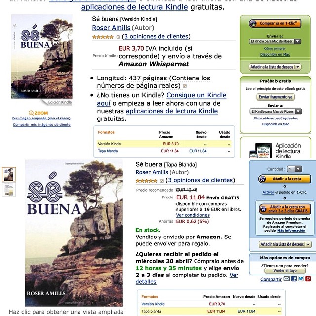 Novela de Roser Amills en Amazon