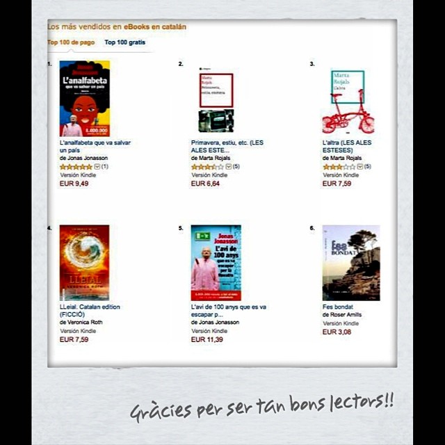 Gràcies a vosaltres #fesbondat torna a ser dels 10 més llegits d'Amazon en català!!! #màgia ;))