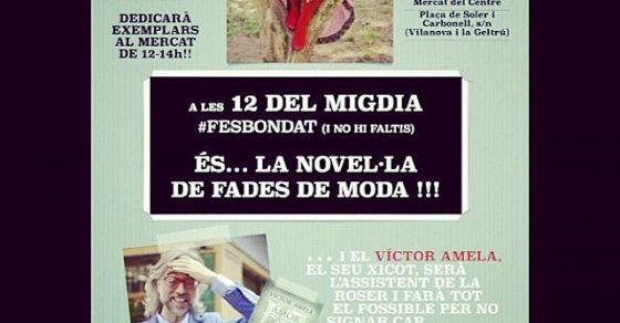 poster presentacion de la novela se buena en vilanova roser amills y victor amela