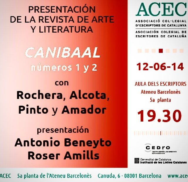 Cartel Antonio Beneyto Y Roser Amills Presentan Canibaal En Barcelona