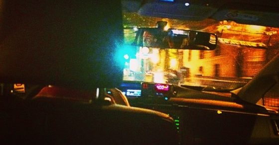 foto desde el taxi luces de barcelona