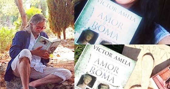 Collage Roser Amills Y Victor Amela Con Sus Libros En El Bosque