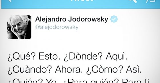 Consejo De Alejandro Jodorowsky Twitter