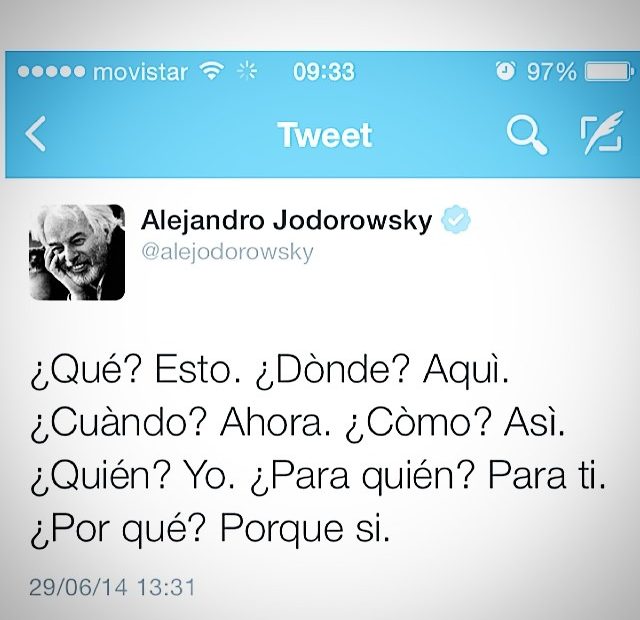 Consejo De Alejandro Jodorowsky Twitter