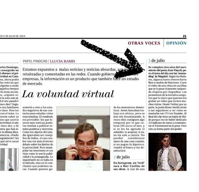 Noticia Roser Amills Performance Es Masturba Amb 1714