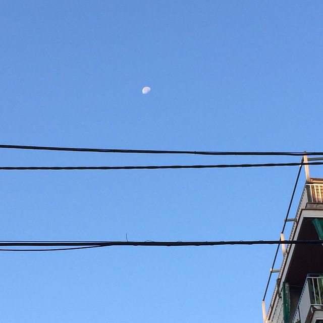 Luna Cielo Azul De Verano 2014 De Dia