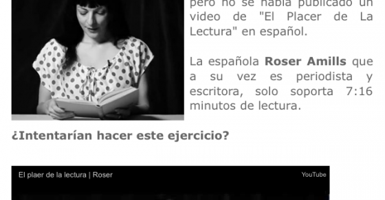 Performance Roser Amills El Plaer De La Lectura Video Youtube Fotogramas Y Comentarios