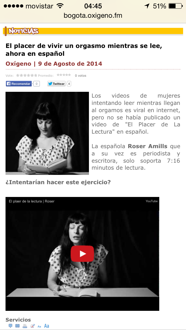 Performance Roser Amills El Plaer De La Lectura Video Youtube Fotogramas Y Comentarios