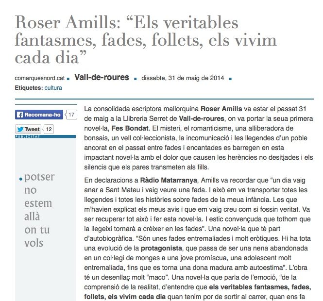 Roser Amills Entrevista A Comarques Nord