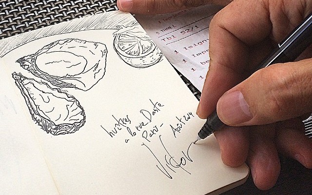 victor amela dibuja ostras en paris