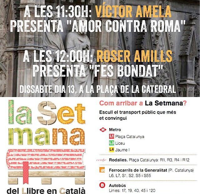 Cartell La Setmana Del Llibre En Catala Roser Amills I Victor Amela