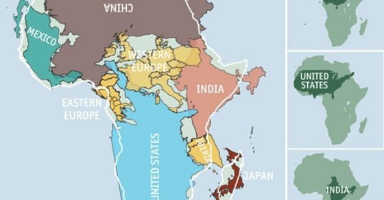 Mapa Proporcional De Africa Y Otros Paises