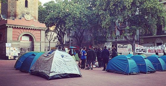 Acampada Okupas Placa De La Vila De Gracia